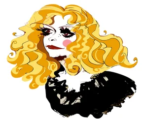 Alison Goldfrapp, englische Popsängerin, Farbgrafik-Karikatur, 2010 von Neale Osborne